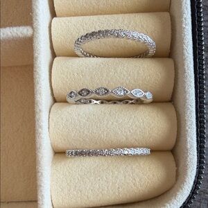 Elegant Sterling Silver Women's Stacking Ring Set